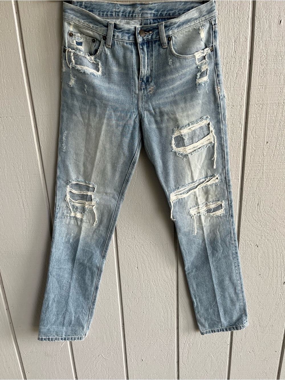 Ksubi Boyfriend Jeans in Distressed‎ Light Wash Midnight & Dusted 26”